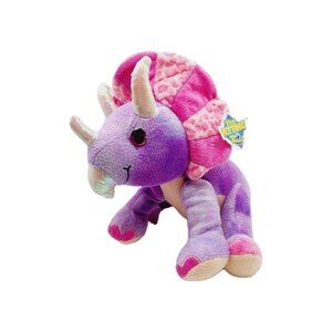 The Petting Zoo Triceratops Stuffed Animal 10" Plush Shiny Toy Purple 1994
